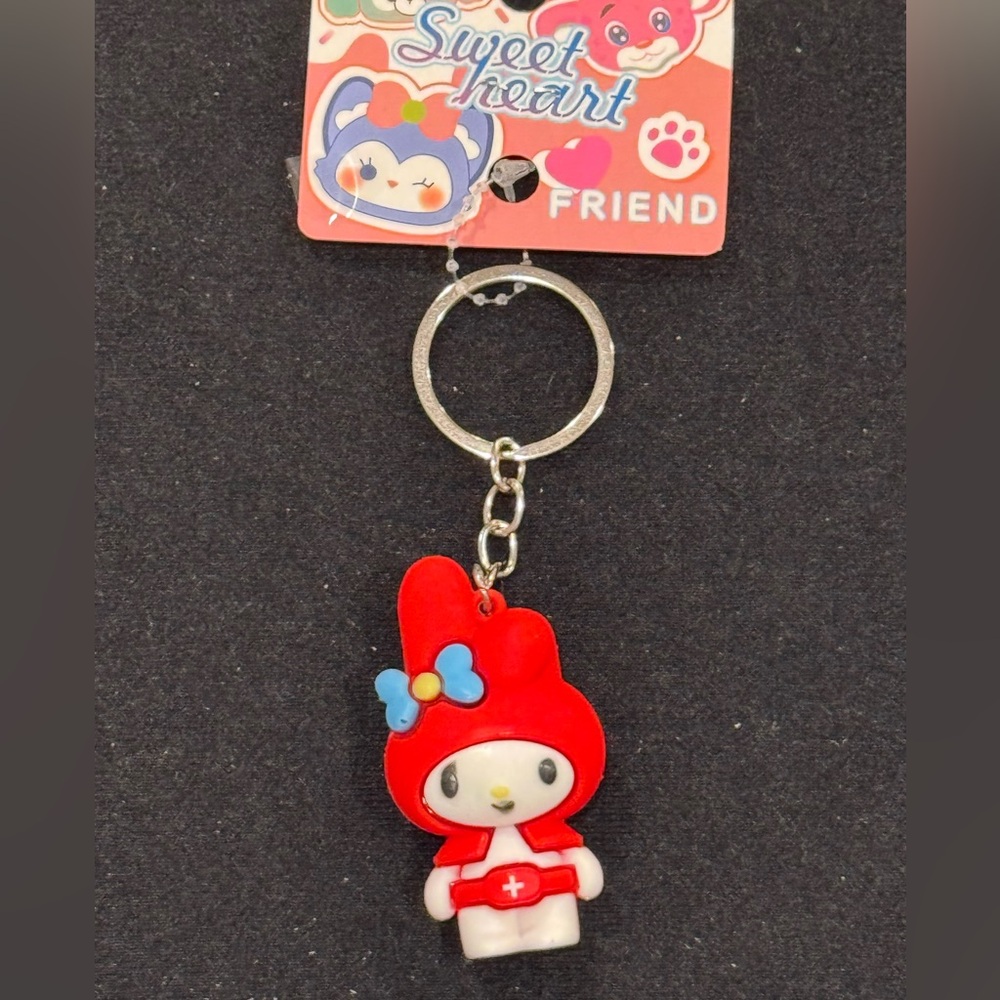 Sweetheart Friend My Melody Figurine Keychain in Red